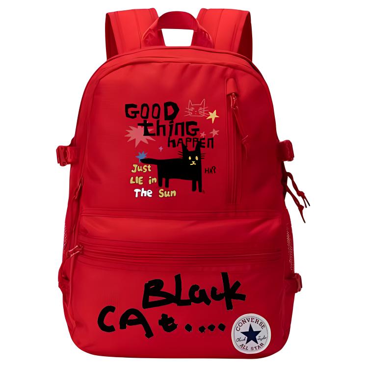 

Converse Полиэстеровый рюкзак средний размер унисекс красный, Black Kitten
