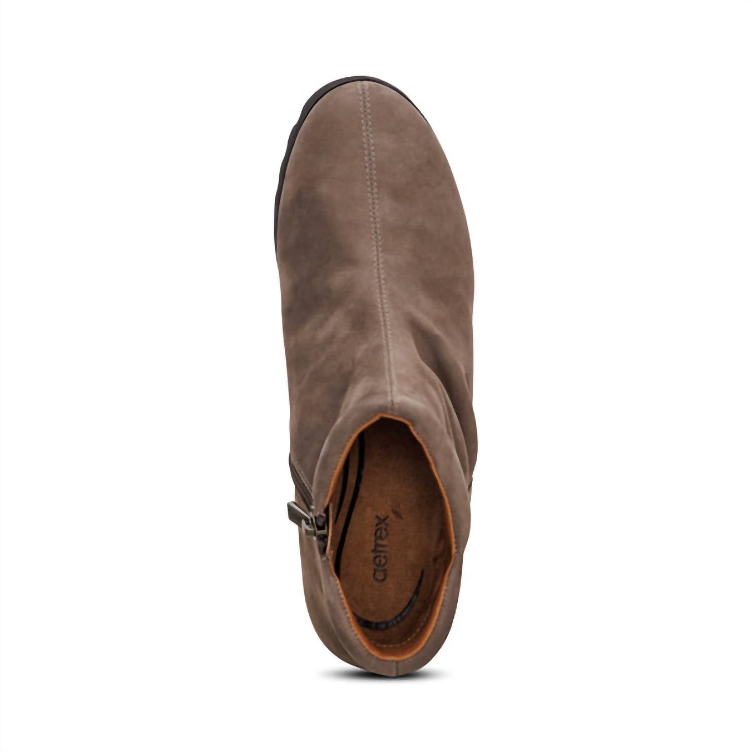 Женские ботинки Zoey Slip On в темно-серо-коричневом нубуке Aetrex — фото 4
