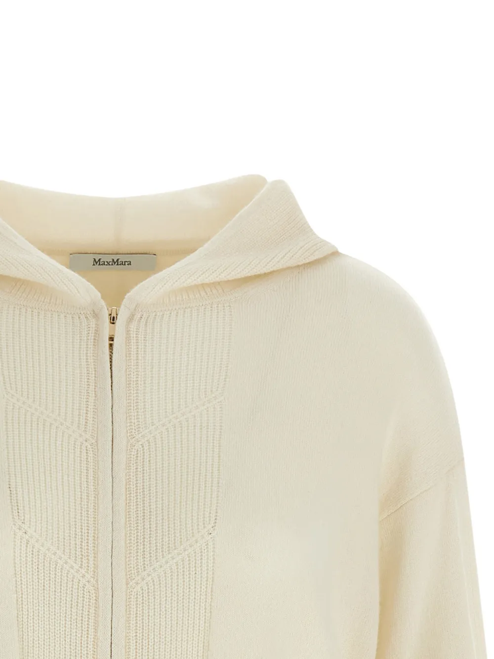 Вязаная толстовка на молнии MAX MARA, нейтральный — фото 3