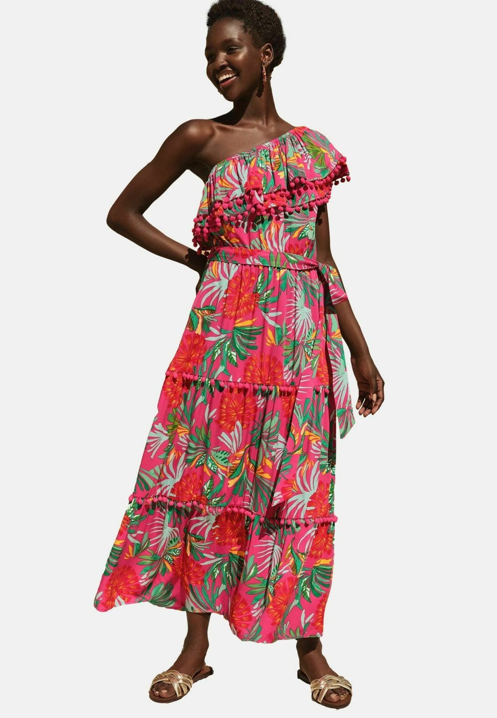 

Платье макси REGULAR FIT - ONE SHOULDER RUFFLE MIDI Love & Roses, розовый