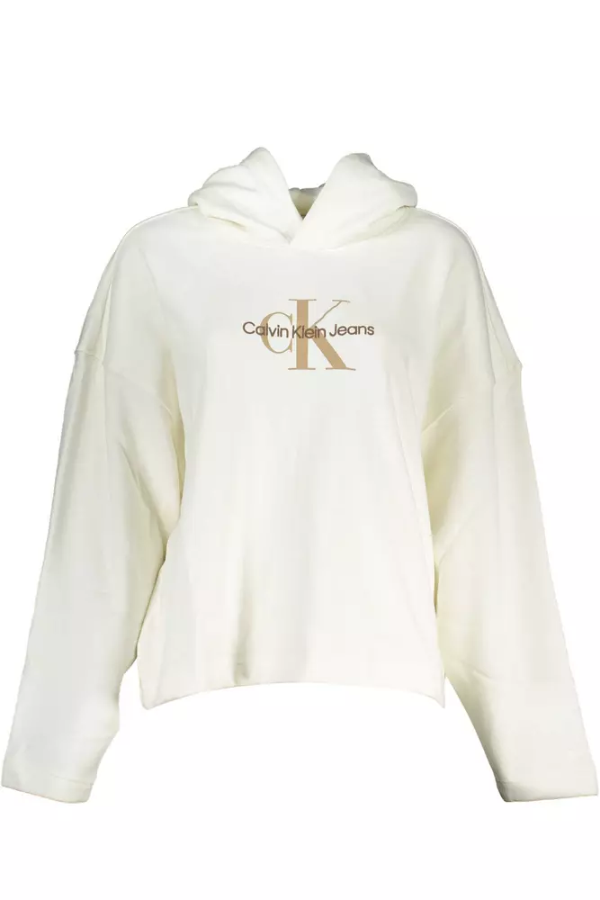 

Белый хлопковый женский свитер Calvin Klein