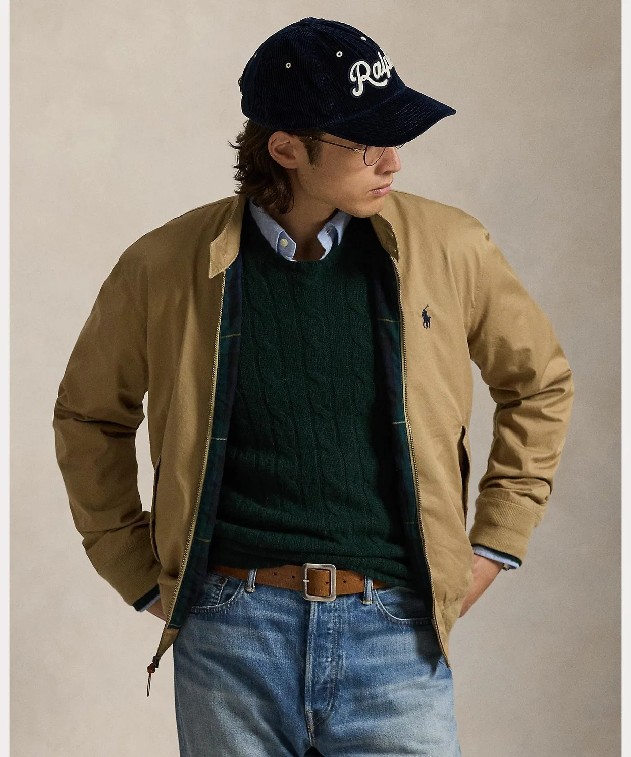 Куртка из твила с вышивкой пони, Polo Ralph Lauren, коричневая