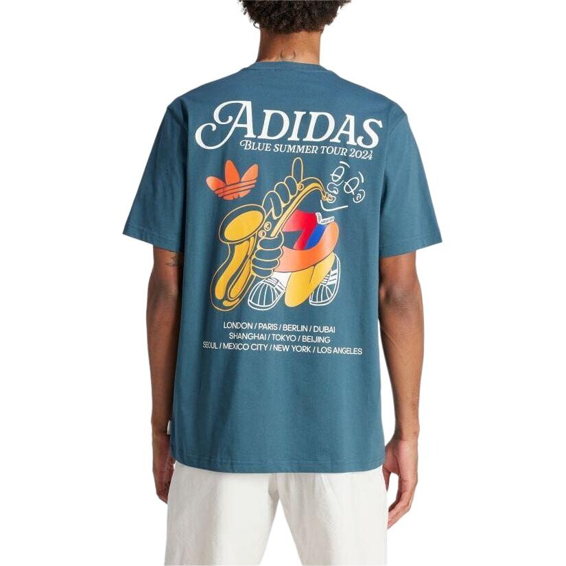 Футболка GRAPHIC FIRE мужская, темно-синяя Adidas Originals, синий — фото 4