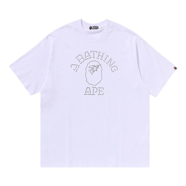 

Футболка BAPE Rhinestone College Relaxed Fit Tee, белый