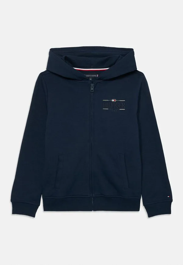 Толстовка на молнии с вышитым логотипом, из трикотажа интерлок, с капюшоном. Tommy Hilfiger, Dark Night Navy — фото 3