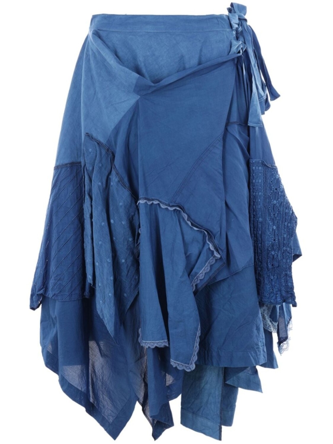 

Comme des Garçons TAO юбка миди асимметричного кроя в технике пэчворк, синий
