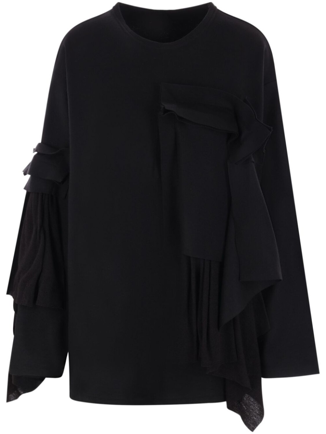 

Драпированный свитер Yohji Yamamoto, черный