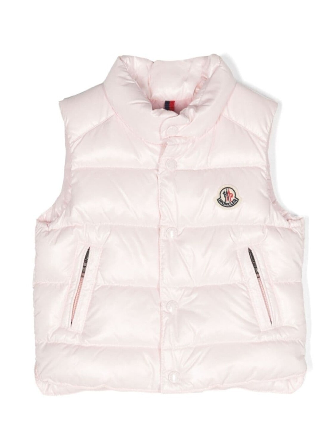 

Moncler Enfant стеганый жилет с нашивкой-логотипом, розовый