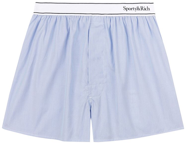 

Шорты Sporty & Rich Serif Logo Boxer Shorts 'Blue/White Thin Stripe Black', синий
