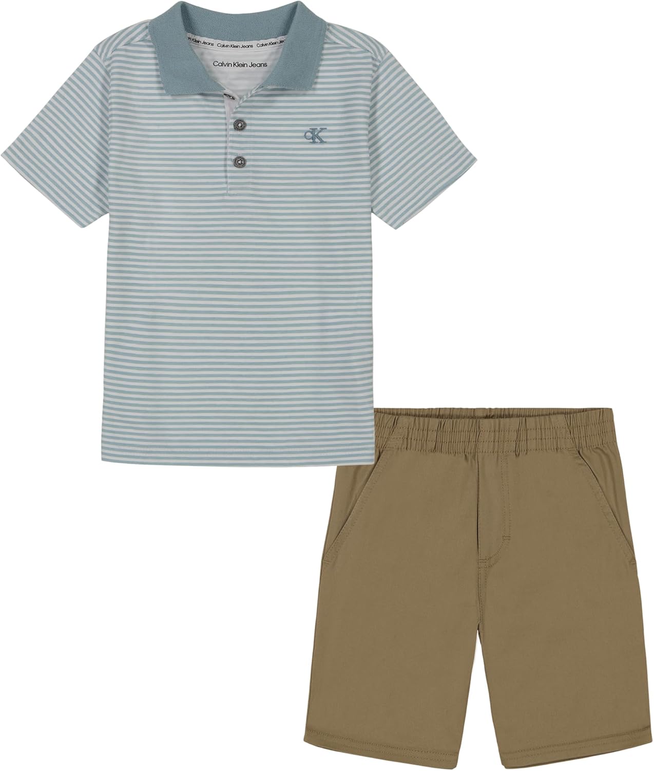 

Комплект из двух трикотажных шорт Calvin Klein для девочек, Blue / White / Brown