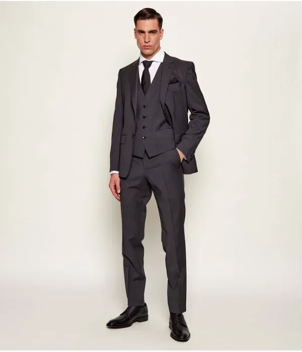 Огромный шерстяной жилет slim fit Boss, графитовый — фото 2