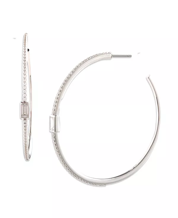 

Серьги-Кольца из стерлингового серебра с узором из кубического циркония Lauren Ralph Lauren, silver