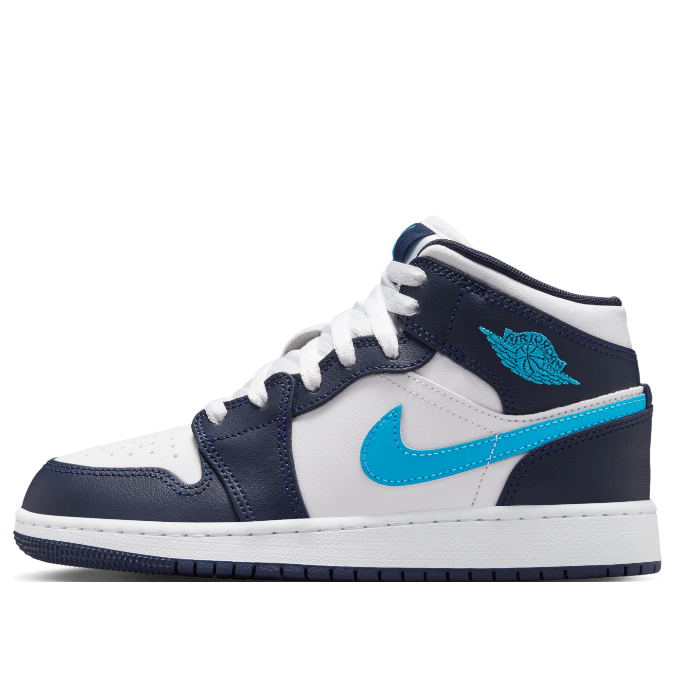 (GS) Air Jordan 1 Mid 'Obsidian White'