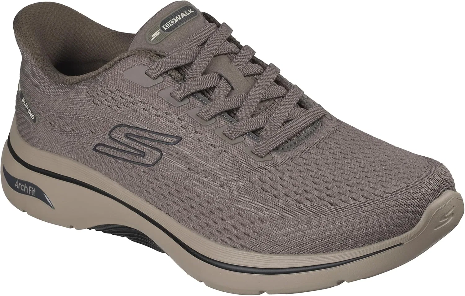 Мужские слипоны Skechers: Go Walk Arch Fit 2.0 PercySneaker, Dark Taupe — фото 4
