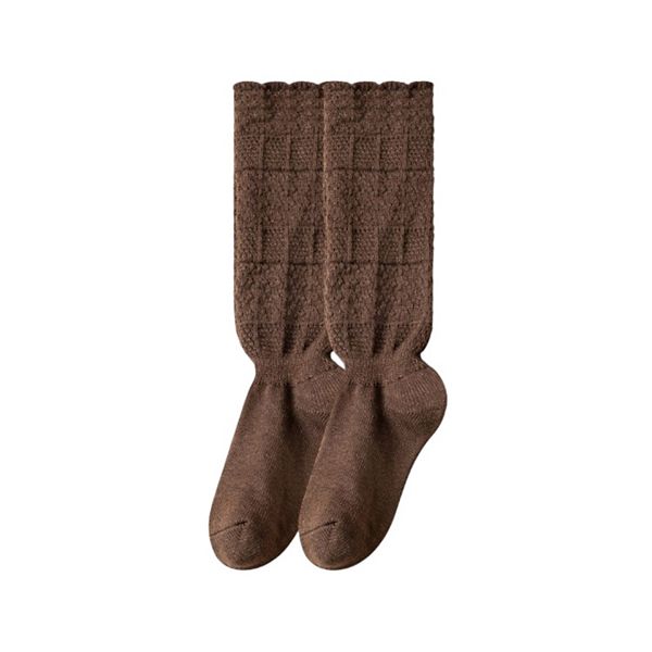 

Женские винтажные вязаные кружевные длинные носки crew, мягкие, эластичные, теплые Anna-Kaci, Brown