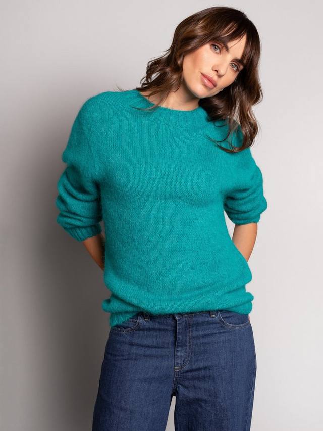 

Роскошный джемпер из мягкой шерсти альпаки Celtic & Co., цвет Sea Green