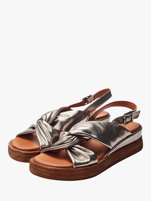 Kalmia кожаные сандалии на платформе с переплетением Moda in Pelle, Pewter — фото 2