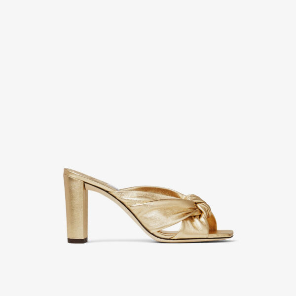 

Кожаные босоножки на каблуке Avenue 85, украшенные узлами Jimmy Choo, желтый