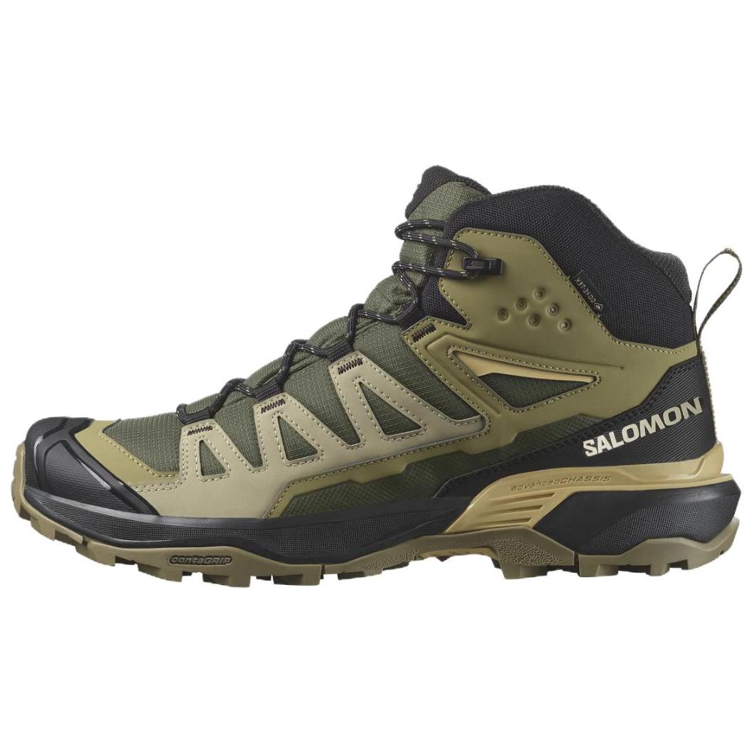 

MID GORE TEX Амортизация, Износостойкие Полувысокие Альпинистские и Походные Туфли Мужские Зеленый Черный SALOMON, Olive Night/Stone Green/Southern Moss