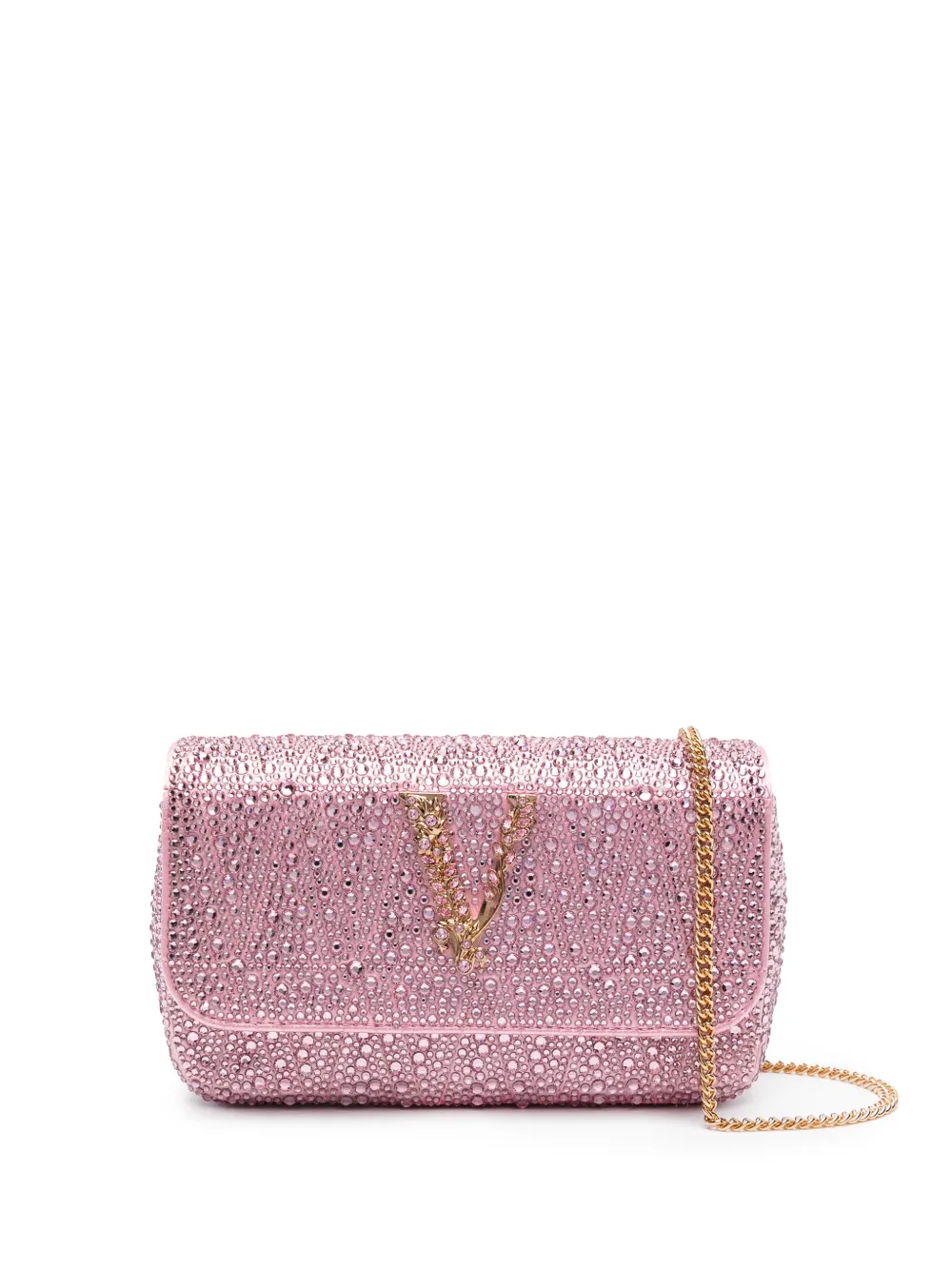 

Сумка на плечо Virtus со стразами VERSACE, розовый