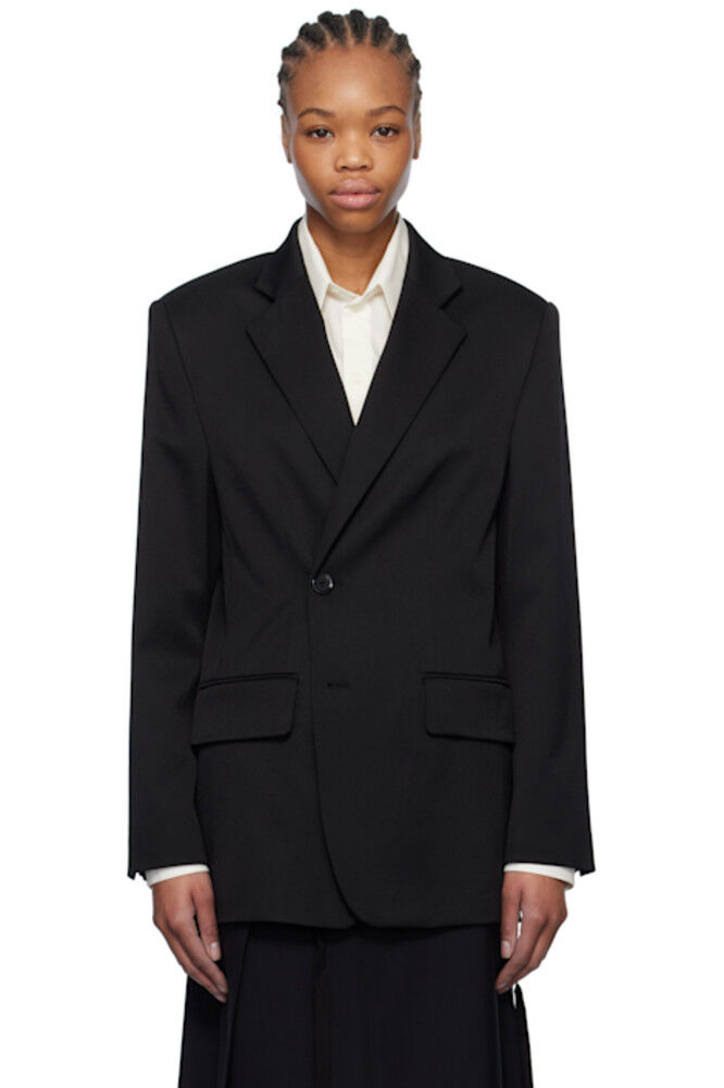 

Черный шерстяной костюмный пиджак MM6 Maison Margiela