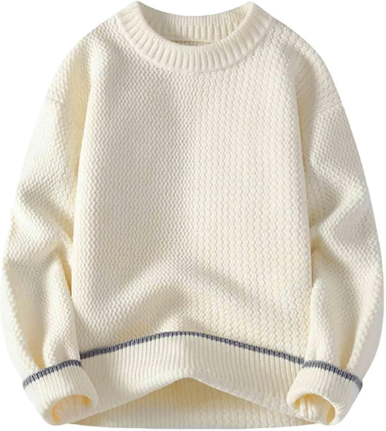 

Мужской свитер с круглым вырезом и длинными рукавами, вязаный кабельным узором QUNPIU