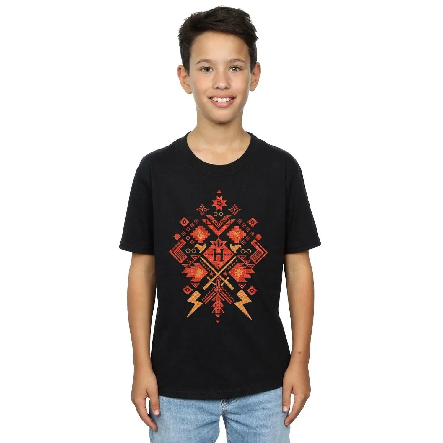 Футболка с принтом Fair Isle Harry Potter, черный