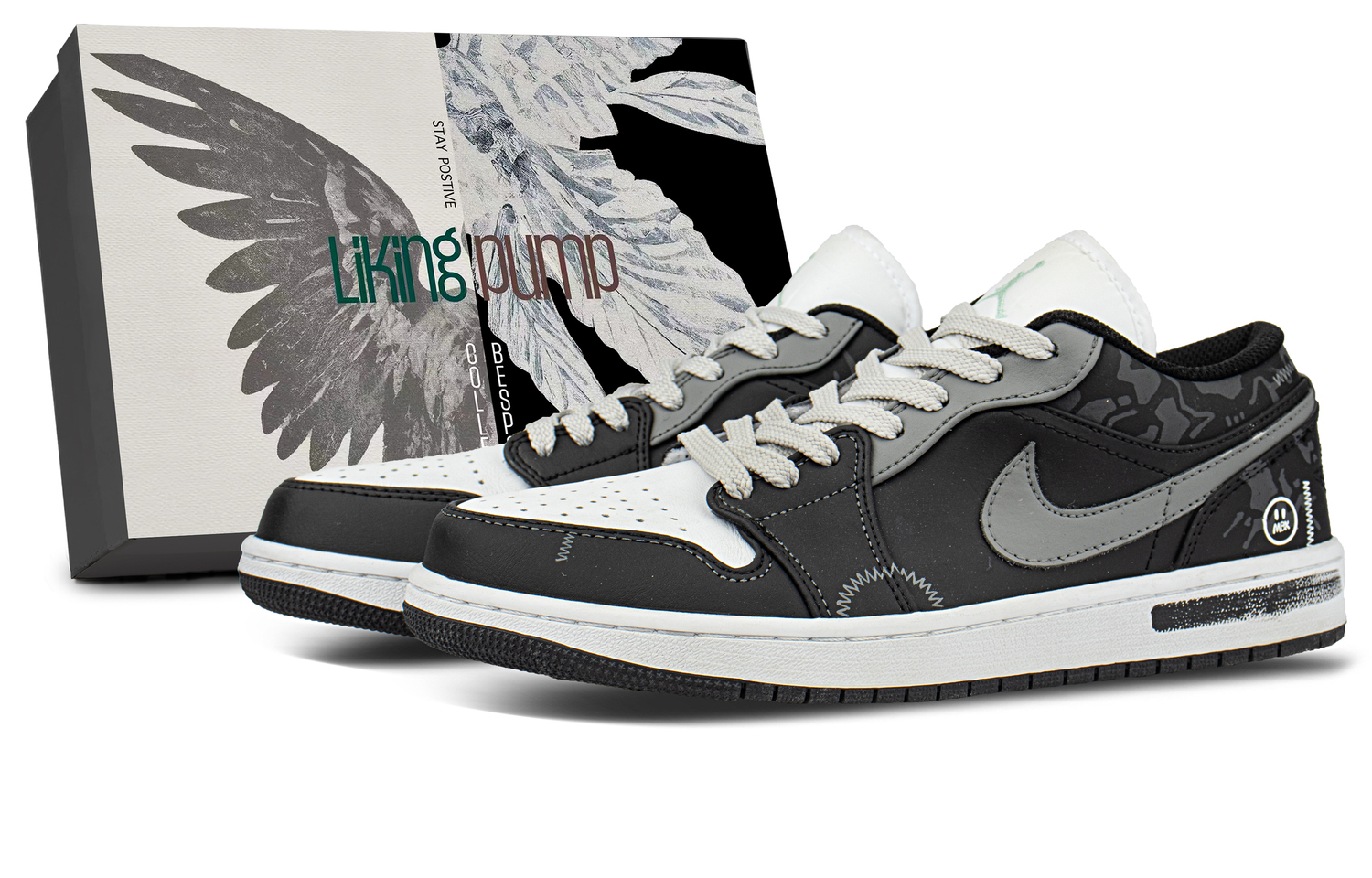 

Jordan Кроссовки баскетбольные Air 1 с амортизацией низкие винтажные унисекс черно-серые, цвет Black Gray