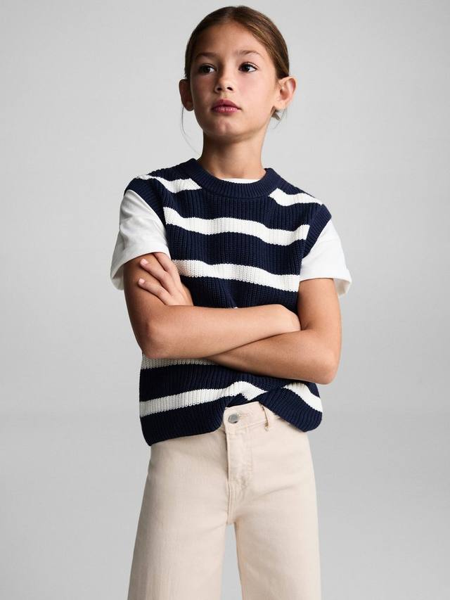 

Детские бесшовные джинсы с широкими штанинами Mango, Light Brown