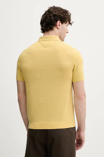 Поло из хлопка модель Polo Tommy Hilfiger, желтый — фото 3