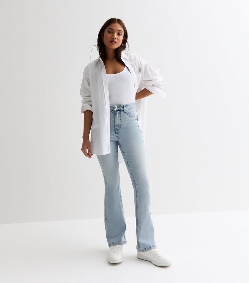 

Миниатюрные бледно-голубые джинсы Bootcut New Look, бледно-голубой