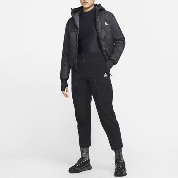 Толстовка (WMNS) Nike Therma-FIT ADV ACG Rope de Dope Storage Simple Zipper Short Hooded Stay Warm Padded Clothes Black, черный — фото 3