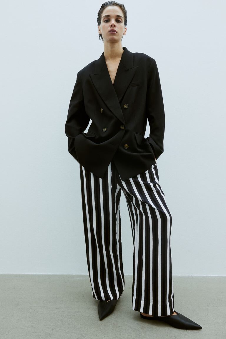 

Широкие брюки без застежки H&M, черный