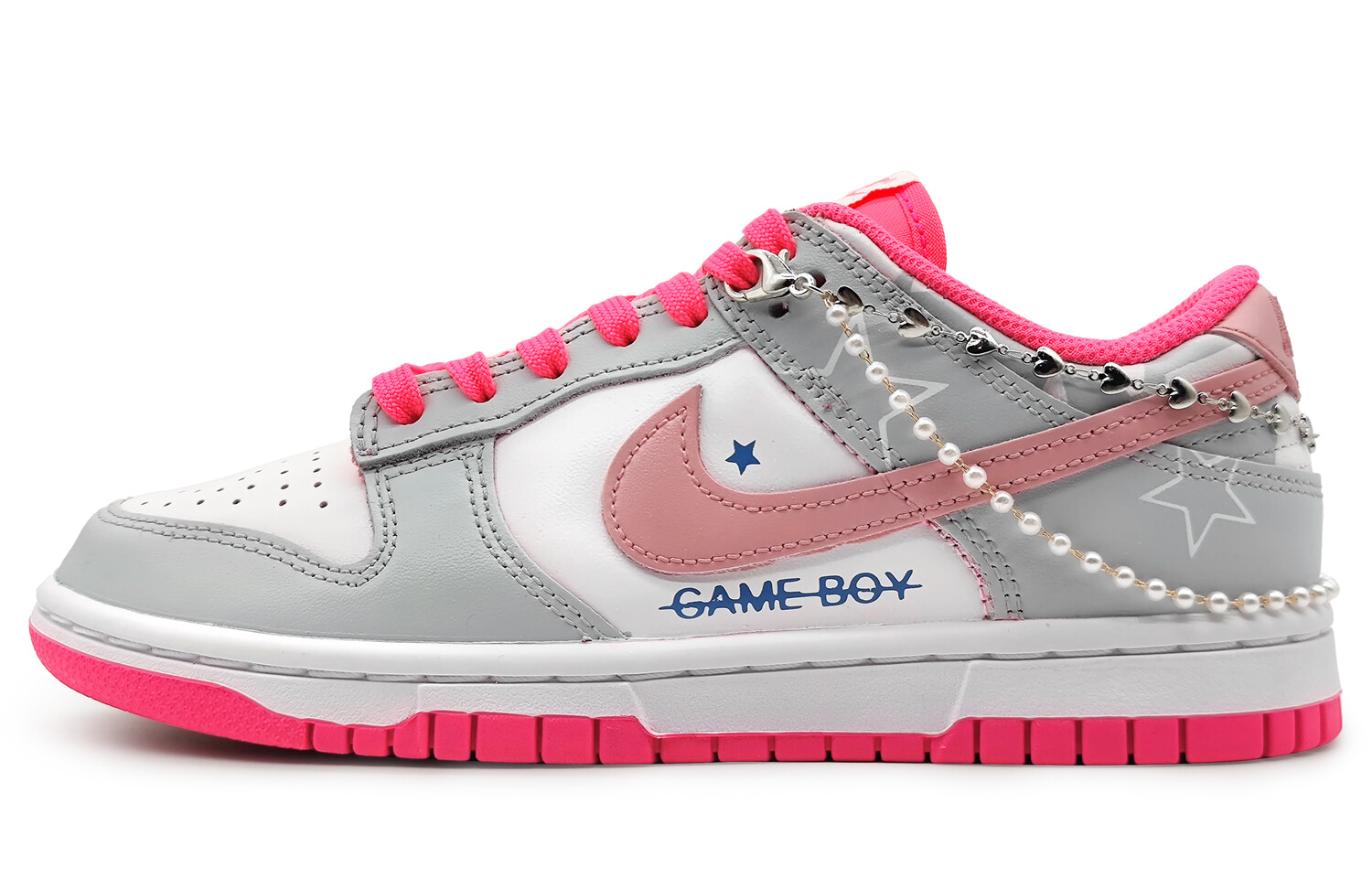 

Кроссовки Nike Dunk Skateboard Shoes Women's Low-Top White Pink, Розовый, Кроссовки Nike Dunk Skateboard Shoes Women's Low-Top White Pink