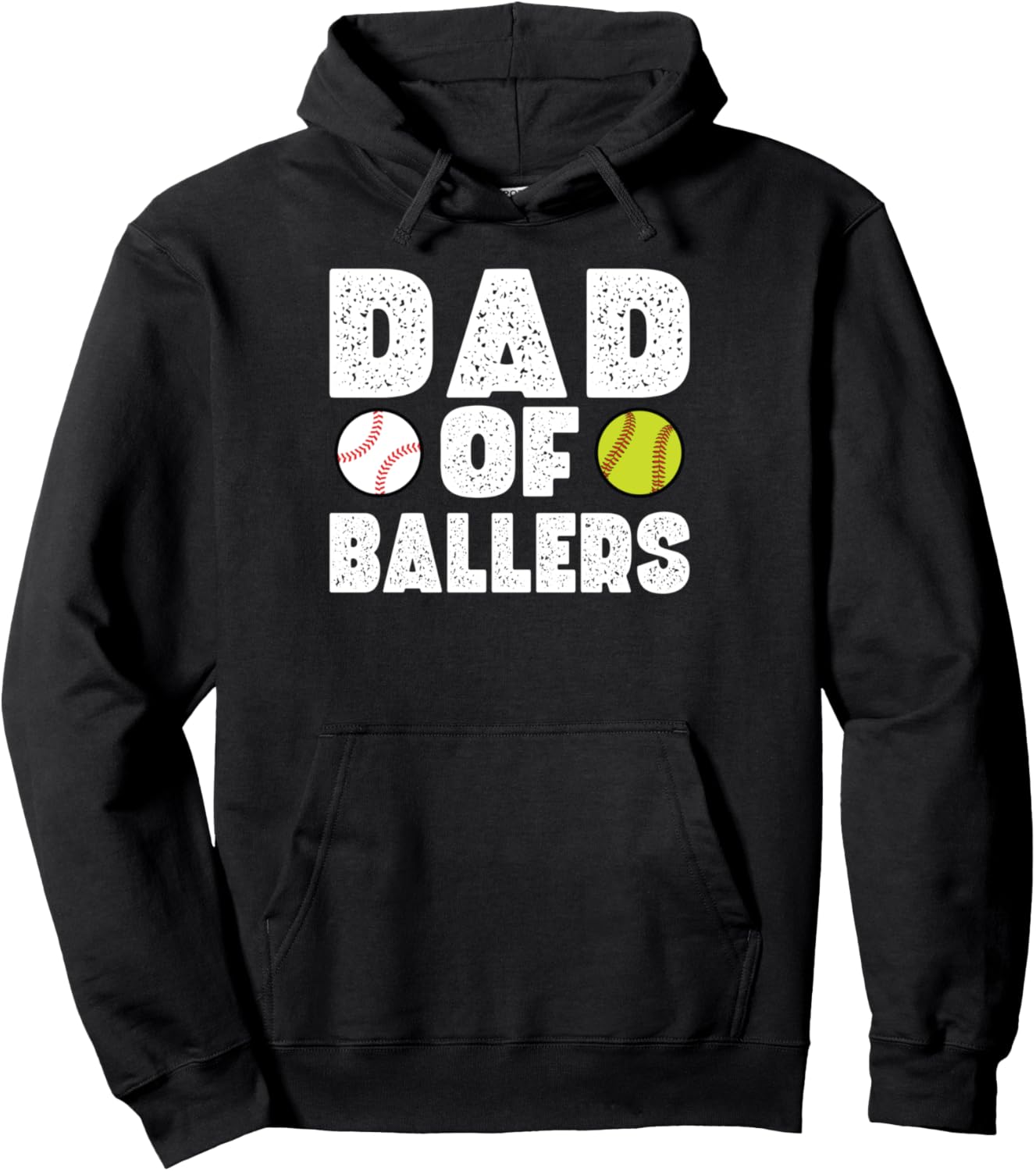 

Худи Dad of Ballers Softball Baseball & Softball Player Gift, черный
