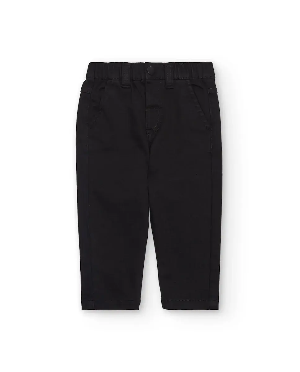 

Длинные детские брюки черного цвета с задними карманами и эластичной талией Tuc tuc