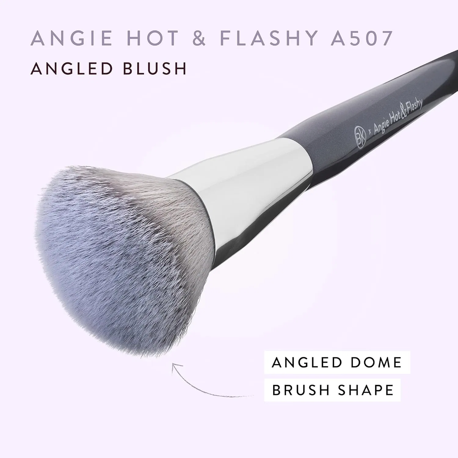 Кисть угловая BK Beauty A507 Angie Hot & Flashy для румян, бронзера и контурирования, серая — фото 4
