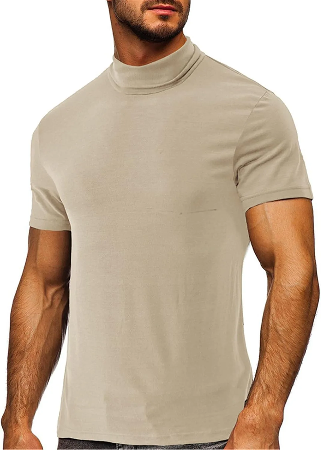 

Мужская футболка с коротким рукавом и воротником-стойкой Slim Fit NJNJGO