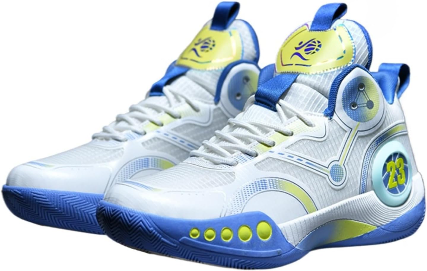 

Мужские баскетбольные кроссовки низкого профиля, нескользящие, для улицы с амортизацией, дышащие легкие спортивные обуви для игровых площадок внутри и снаружи Azttoztto, белый/синий