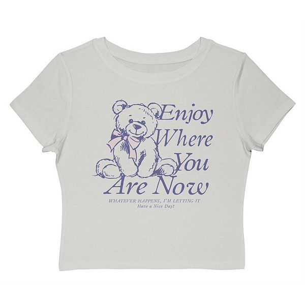 

Футболка Juniors Grayson Threads The Label с принтом "Наслаждайся моментом" и мишкой Unbranded