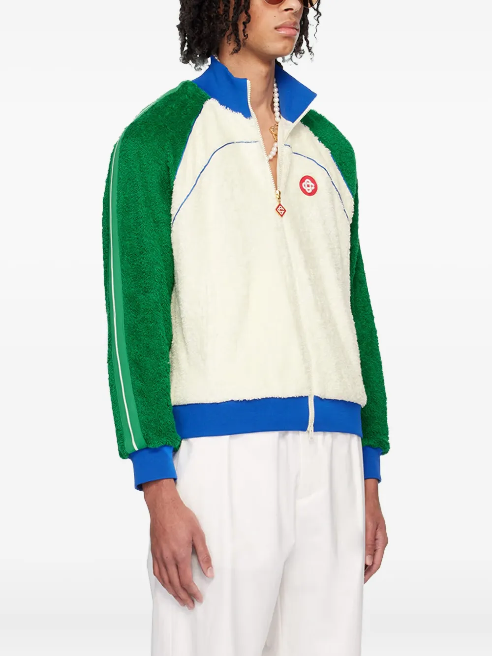 

Флисовая куртка в стиле колор-блок CASABLANCA, белый