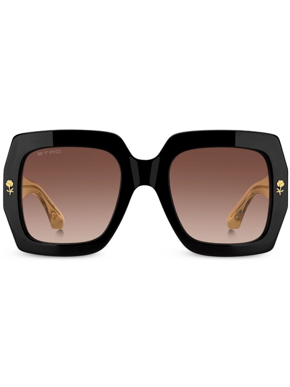 

ETRO square-frame logo-plaque sunglasses, коричневый