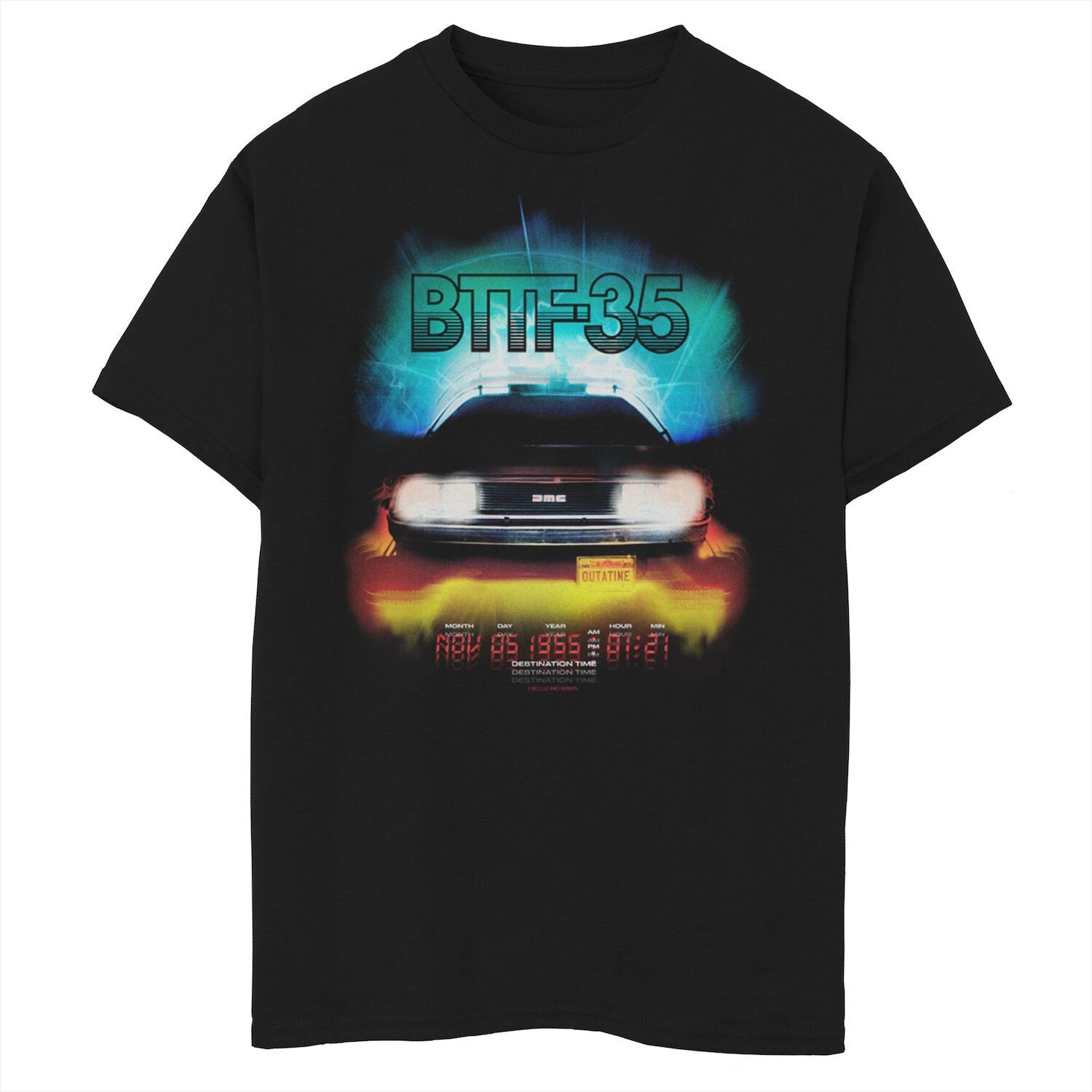 

Футболка с изображением фар DeLorean 35th BTTF-35 для мальчиков 8–20 лет «Назад в будущее» Licensed Character