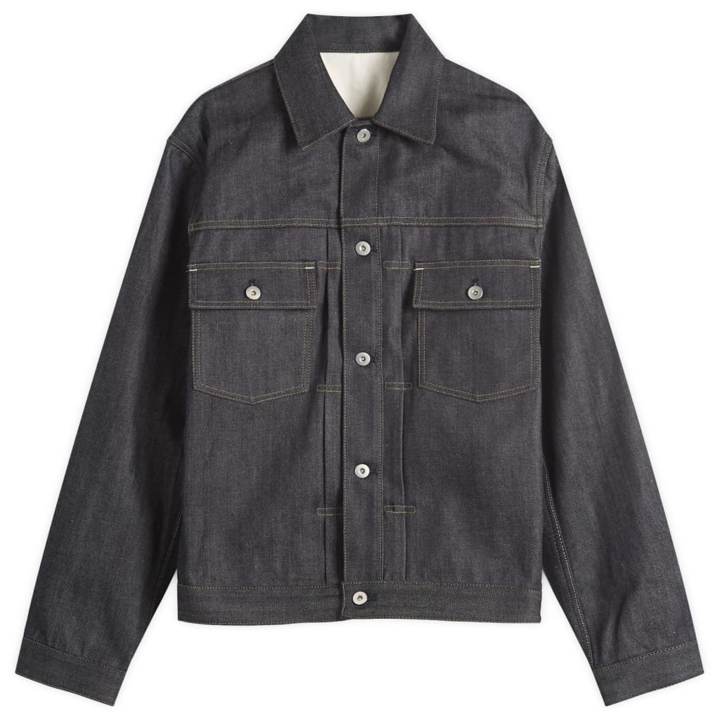 

Грубая джинсовая куртка в стиле trucker Jil Sander, синий