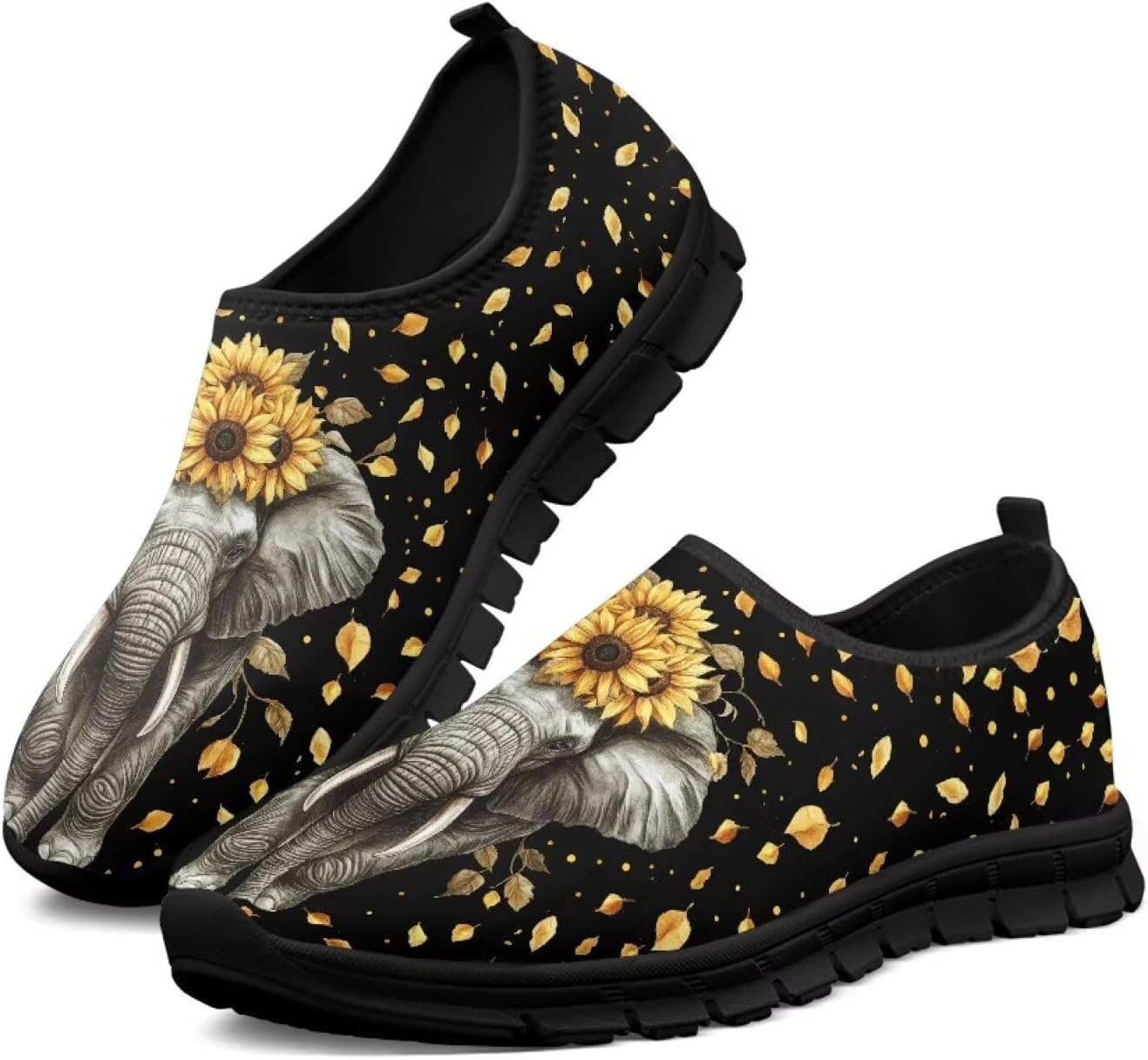 

Кроссовки Hresuewn для мужчин, удобные, дышащие, легкие, повседневные и вечерние туфли для мужчин, комфортная обувь для ходьбы, Elephant Sunflower