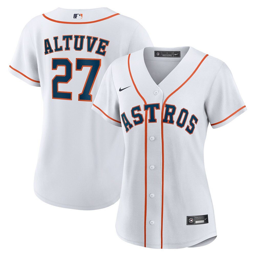 

Женская белая футболка Nike Jose Altuve Houston Astros Home Replica Player, цвет Ast White