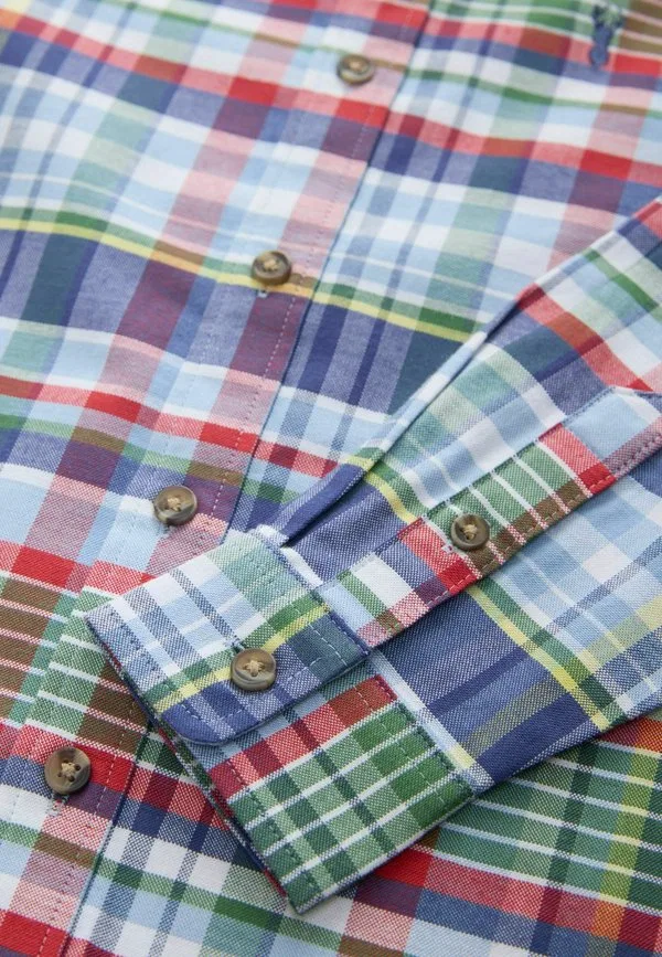 Рубашка в клетку «оксфорд» с длинными рукавами, стандартного кроя Next, Blue Preppy Check — фото 3