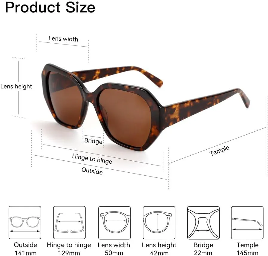 

Солнцезащитные очки Butterfly из ацетата с поляризацией, толстая оправа, защита от УФ-излучения UV400, для женщин, подарок на праздник KTUCN, 005 Tea Lens