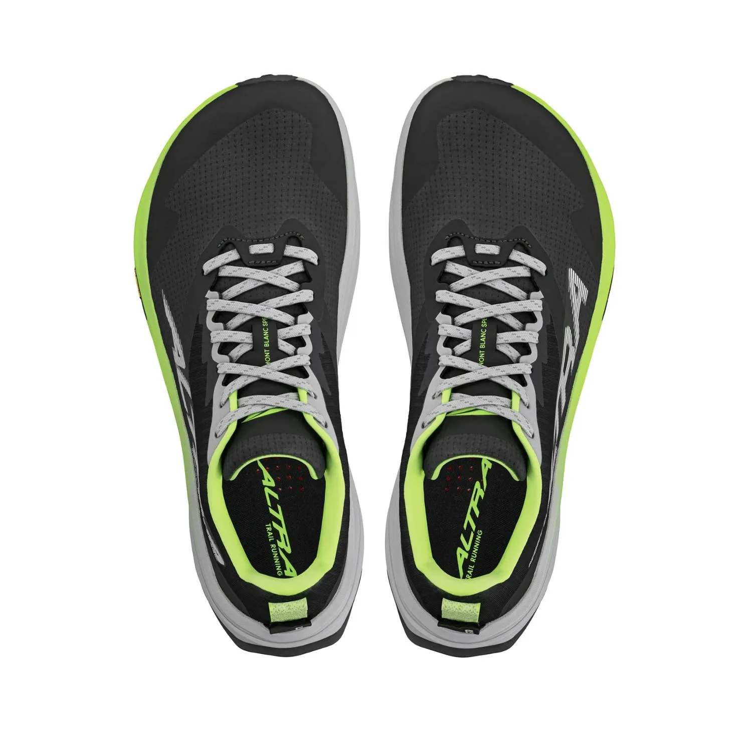Женские скоростные трейловые беговые кроссовки Mont Blanc Altra, Black/Lime — фото 4