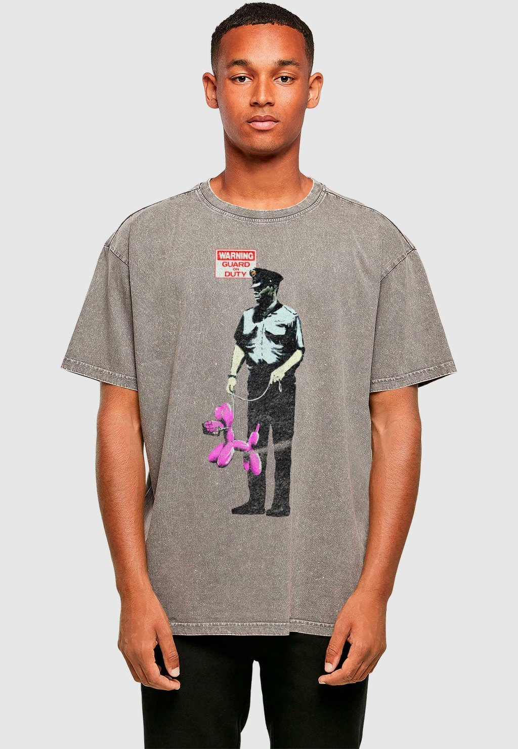 

Футболка с принтом BRANDALISED -BALLOON DOG ACID WASHED Merchcode, темно-серый